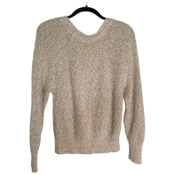 FREE PEOPLE Electric City Pullover Linen Sweater Beige Size Medium - Picture 3 of 6
